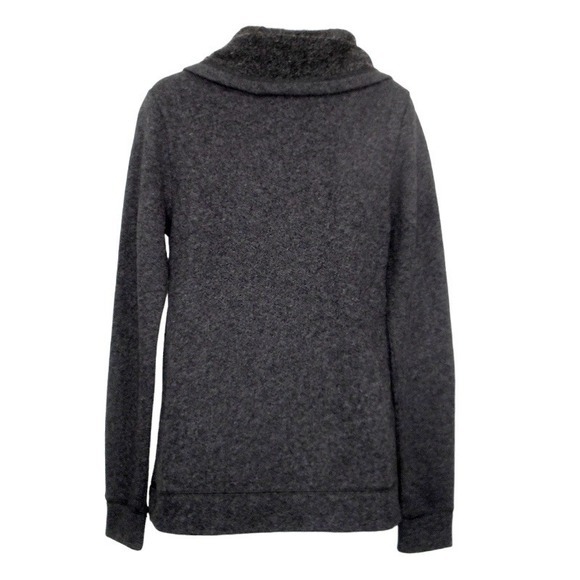 J.Crew Pullover Sweatshirt Womens Small Gray Cowl Neck Cotton Wool Blend Pockets - Picture 2 of 9